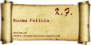 Kozma Felícia névjegykártya