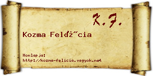 Kozma Felícia névjegykártya
