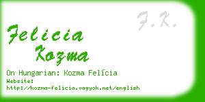 felicia kozma business card