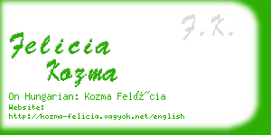 felicia kozma business card
